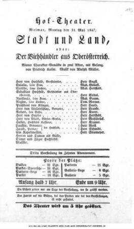Stadt und Land, oder: Der Viehhändler aus Oberösterreich