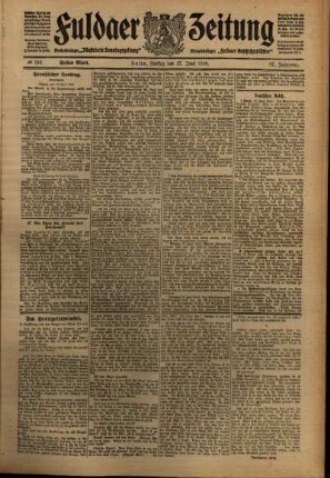 Erste Ausgabe vom Freitag, den 17. Juni 1910.