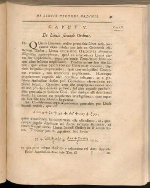 Caput V. De Lineis secundi Ordinis