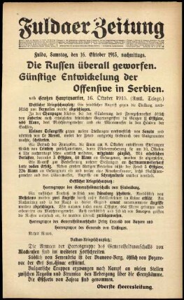 Ausgabe vom Samstag, den 16. Oktober 1915.