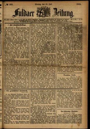 Ausgabe vom Montag, den 20. Juli 1885.