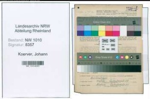 Entnazifizierung Johann Koerver , geb. 09.07.1913 (Kaufm.Angestellter)