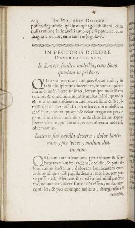 In Pectoris Dolore Observationes