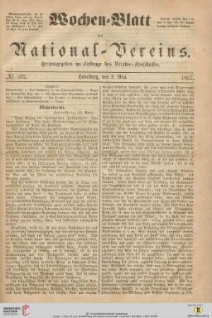 Wochen-Blatt des National-Vereins