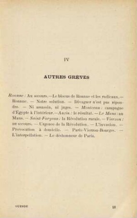 IV Autres Greves