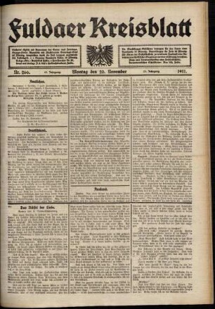 Ausgabe vom Montag, den 20. November 1911.