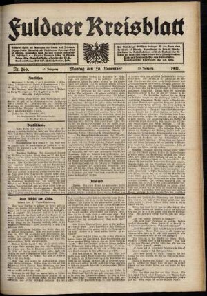 Ausgabe vom Montag, den 20. November 1911.