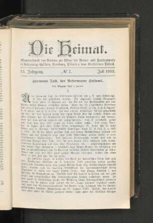 13. Jahrgang. No. 7. Juli 1903.