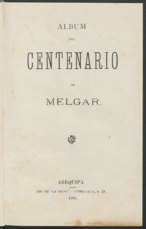 Álbum del centenario de Melgar