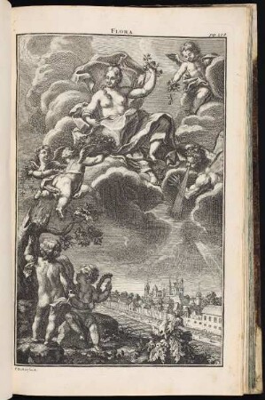 p. 208 Frontispiz: FLORA. Mit Ansicht: Nürnberg (?)