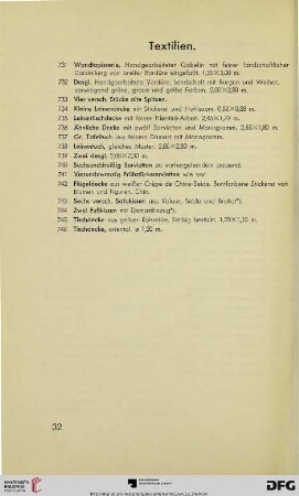 Textilien (Nr. 731-746)