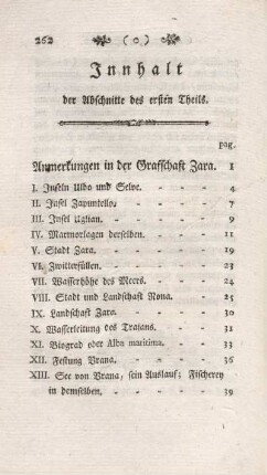 Innhalt der Abschnitte des ersten Theils.