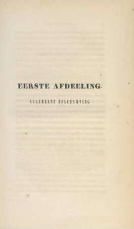 Eerste afdeeling. Algemeene beschrijving