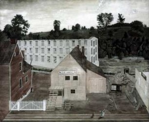 Ansicht von Darby, Pennsylvania, nach dem Brand von "Lord's Mill"