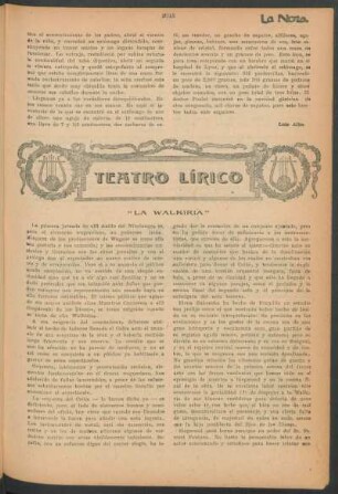 Teatro lírico : "La walkiria"