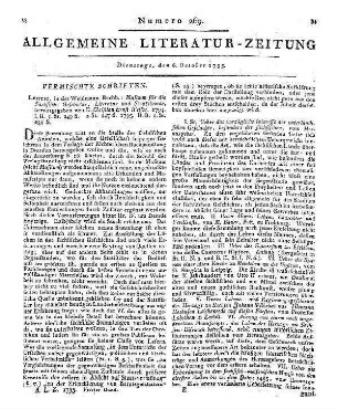 Musäum für die Sächsische Geschichte, Litteratur und Staatskunde. Bd. 1, St. 1.-Bd. 2, St. 1. Hrsg. von C. E. Weiße. Leipzig: Weidmann 1795