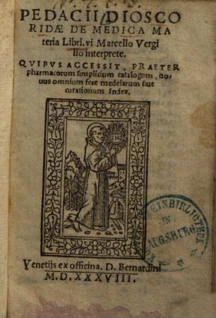 Pedacii Dioscoridae de medica materia : libri VI.