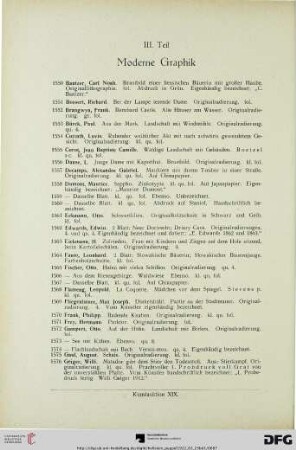 III. Teil: Moderne Graphik (Nr. 1550-1762)