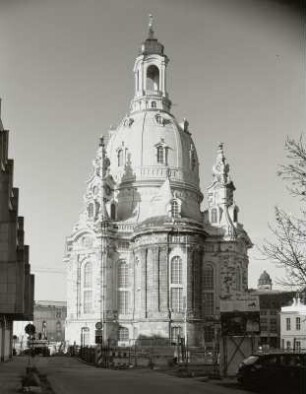 Dresden-Altstadt, Rampische Straße. Frauenkirche ( 1726-1743, G. Bähr; Wiederaufbau ab 1992)