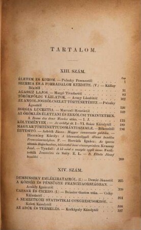 Budapesti szemle : a Magyar Tud. Akadémia megbízásából, 7. 1875 = Sz. 13 - 14