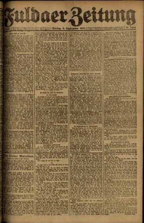 Ausgabe vom Montag, den 08. September 1919.