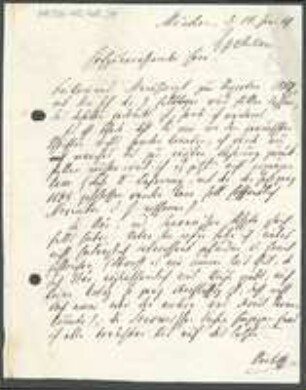 Brief von August Wilhelm Eichler an Gottlieb August Herrich-Schaeffer