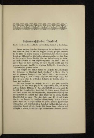 Zusammenfassender Überblick.