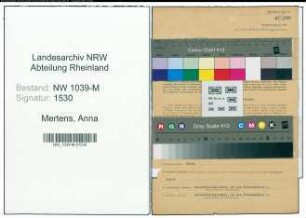 Entnazifizierung Anna Mertens , geb. 16.12.1921 ()