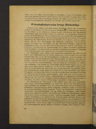 Wirtschaftsdepression bringt Rückschläge