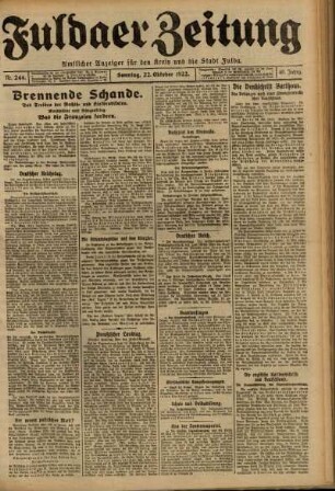 Erste Ausgabe vom Sonntag, den 22. Oktober 1922.