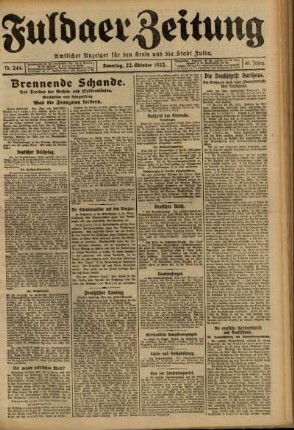 Erste Ausgabe vom Sonntag, den 22. Oktober 1922.