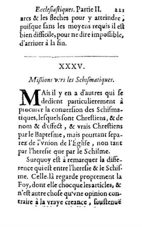 XXXV. Mißion vers les Schismatiques