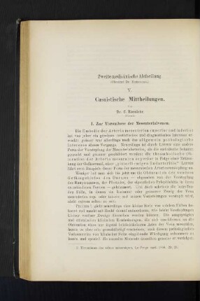 Zweite medicinische Abtheilung.