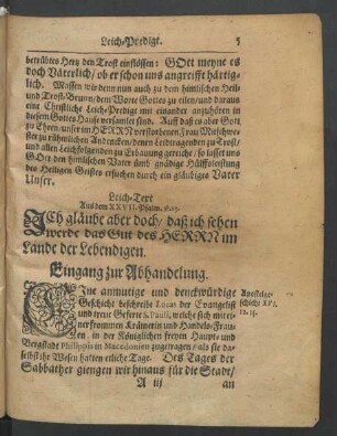 Eingang zur Abhandelung.