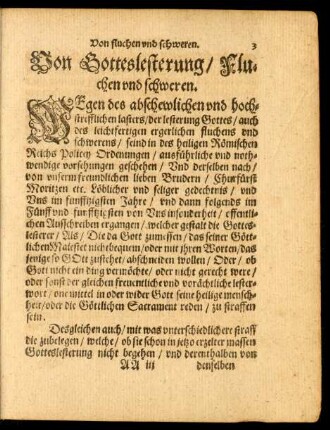 Von Gotteslesterung/ Fluchen und schweren.