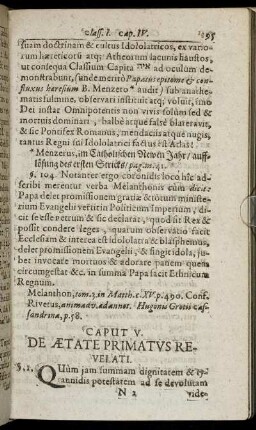 Caput V. De Aetate Primatus Revelati