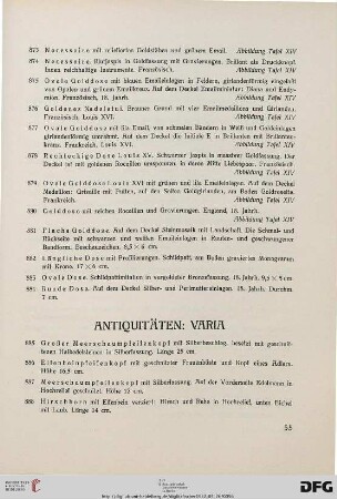 Antiquitäten: Varia (Nr. 885-963)