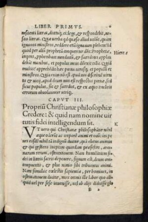 Caput III. Proprium Christiane philosphiae Credere ...