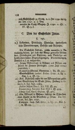 C. Von der Sechsstadt Zittau.