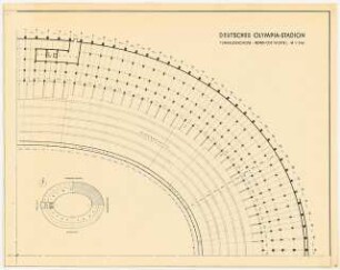 Olympia-Stadion Berlin: Grundriss Tunnelgeschoss Nordost-Viertel 1:200