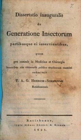 Diss. inaug. de generatione insectorum partibusque ei inservientibus : (m. ??) (??)