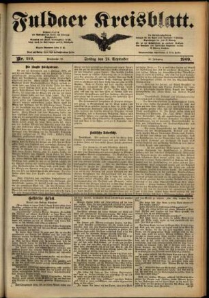 Ausgabe vom Freitag, den 24. September 1909.