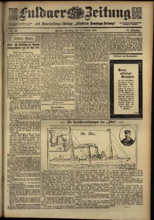 Dritte Ausgabe vom Samstag, den 13. Oktober 1900.