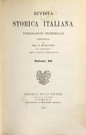 Rivista storica italiana. 12. 1895