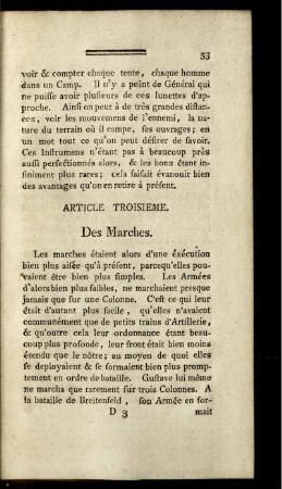 Article troiseme. Des marches.