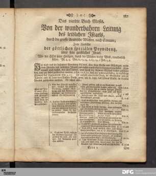 Das vierdte Buch Mosis. Von der wunderbahren Leitung des leiblichen Israels.