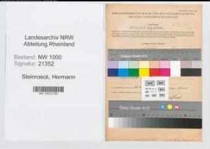 Entnazifizierung Hermann Steinroeck, geb. 03.11.1910 (Postassistent)