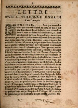 Lettre d'un gentilhomme romain à un François ...