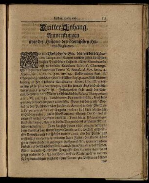 Dritter Anhang. Anmerckungen über die Historie des Römischen Huren-Regiments.
