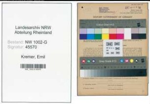 Entnazifizierung Emil Kremer, geb. 03.01.1890 (Malermeister)